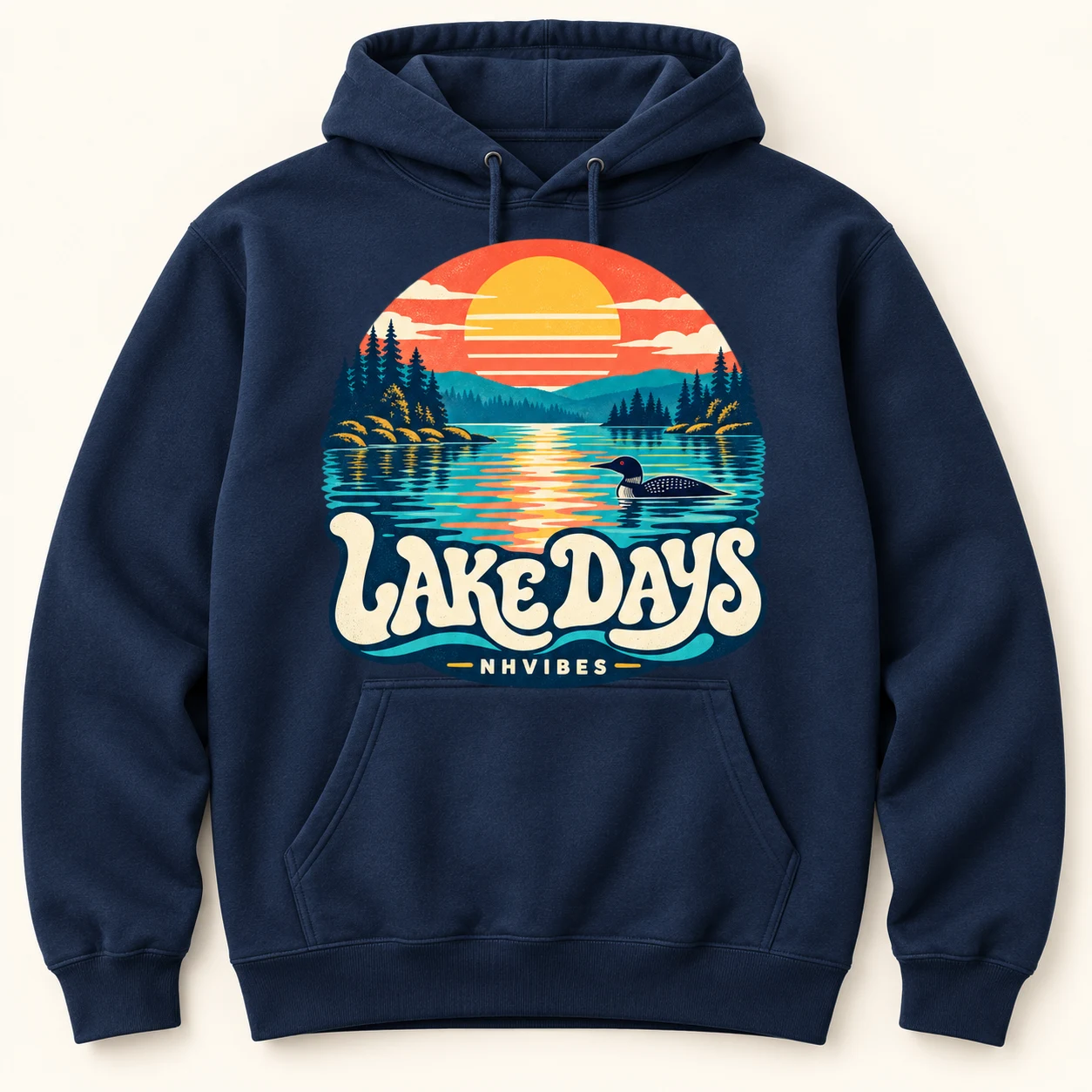 Illustrative hoodie concept of Lake Days