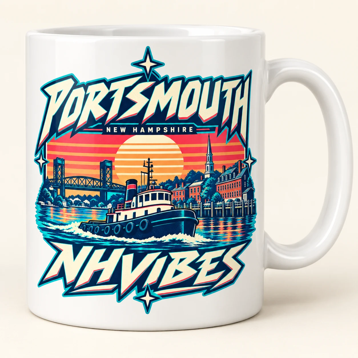 Illustrative mug concept of Portsmouth